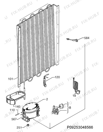 Взрыв-схема холодильника Aeg SDS31200S0 - Схема узла Cooling system 017